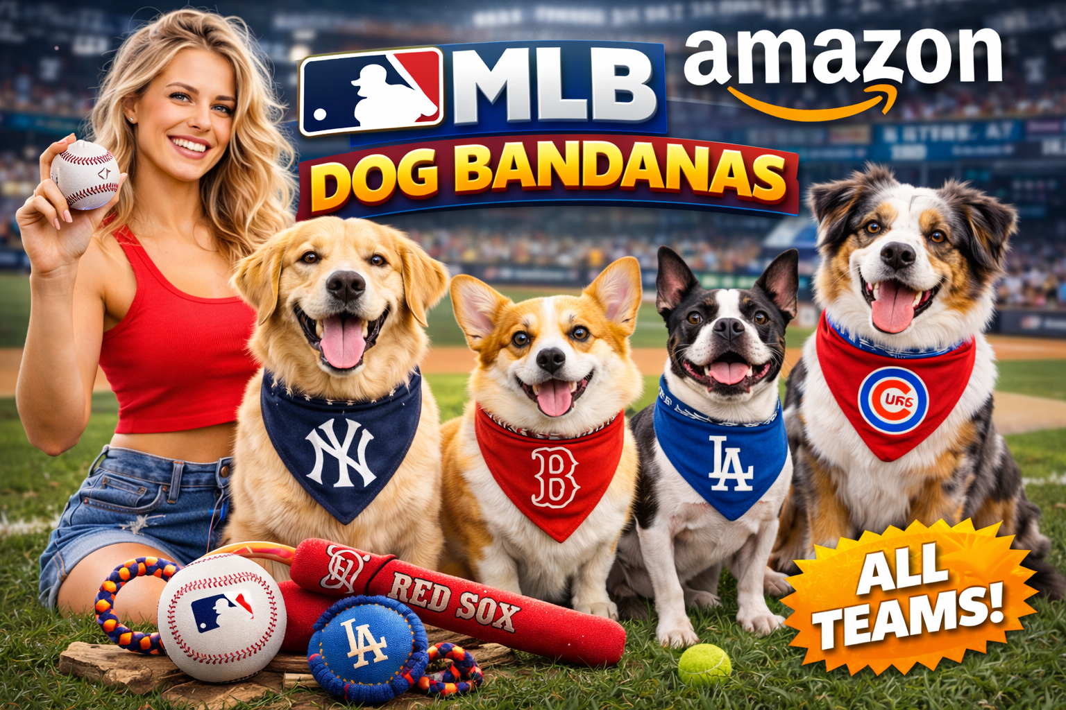 Amazon.com : Pets First MLB Los Angeles Dodgers TIE Bandana, Small